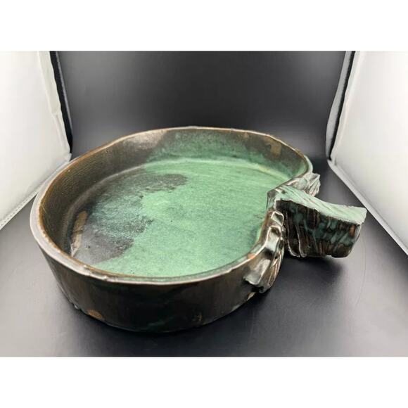 Handmade Pottery, Blue Apple Bowl or Serving Dish - Picture 7 of 8